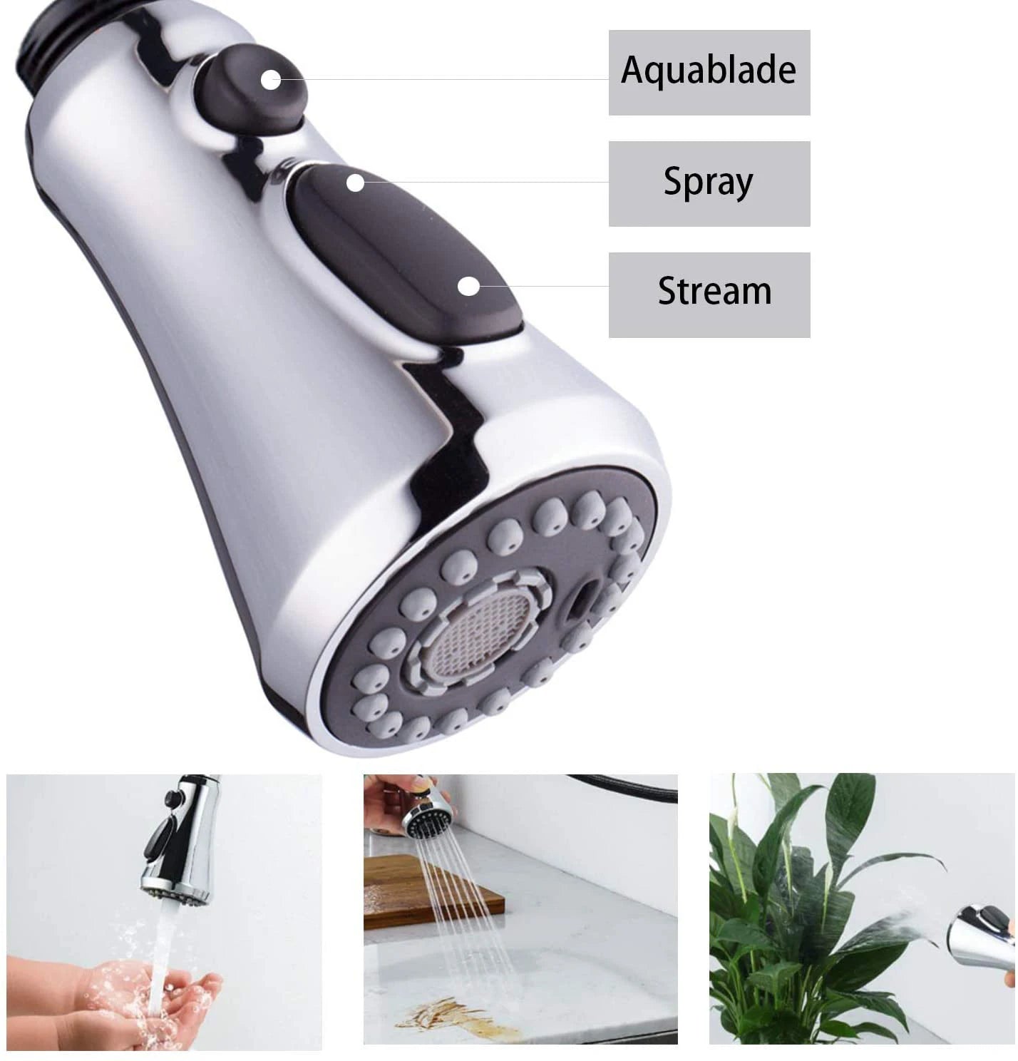 USA Stock Kitchen Faucets Spray Head with 3 Modes Head Replacement Headshower for Kitchen Faucet