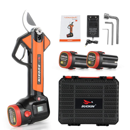 30mm Chargeable Electric Pruning Shears, Cordless Pruning Shear Battery Powered with SK5 Blades and 16.8V Lithium Battery