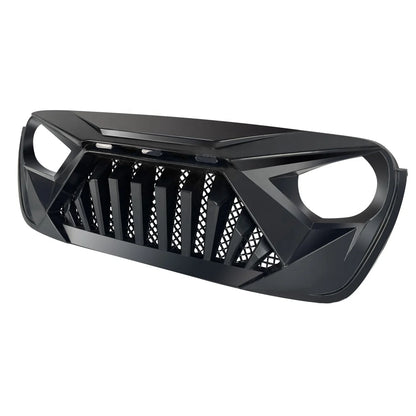 US STOCK Goliath Grille W/ Amber Led Running Lights for 18-23 Jeep Wrangler Jl & Gladiator Jt - Matte Black