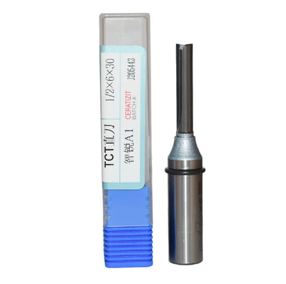 Tideway Industries Grade 1/4 1/2 Inch Shank 2 Flutes TCT Straight End Mill Woodworking Router Bit, diameter - 1/2*4*32