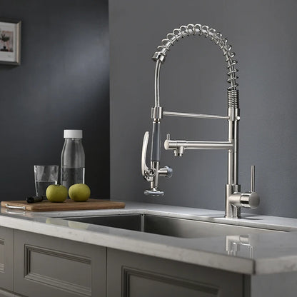 Modern Dual Handle Thermostatic Tap Contemporary Single-Hole Pull Kitchen Faucet American Kitchens Made China Kitchen Faucet