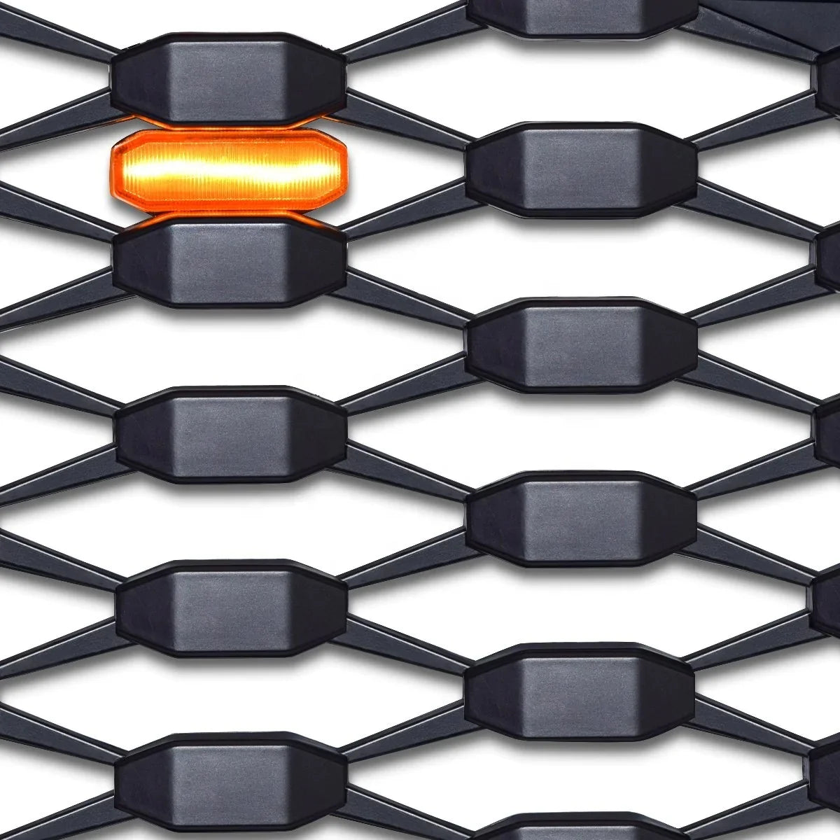 US Stock Front Mesh Matte Black Grille With Amber Lights for 2016-2021 Toyota Tacoma