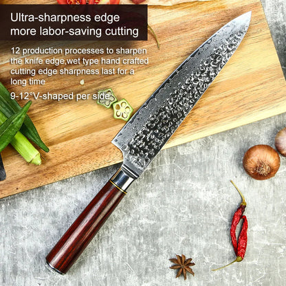 9 Pcs New Design 67 Layers Damascus VG 10 Steel Kitchen Knife Set with Premium Sandal Wood Handle