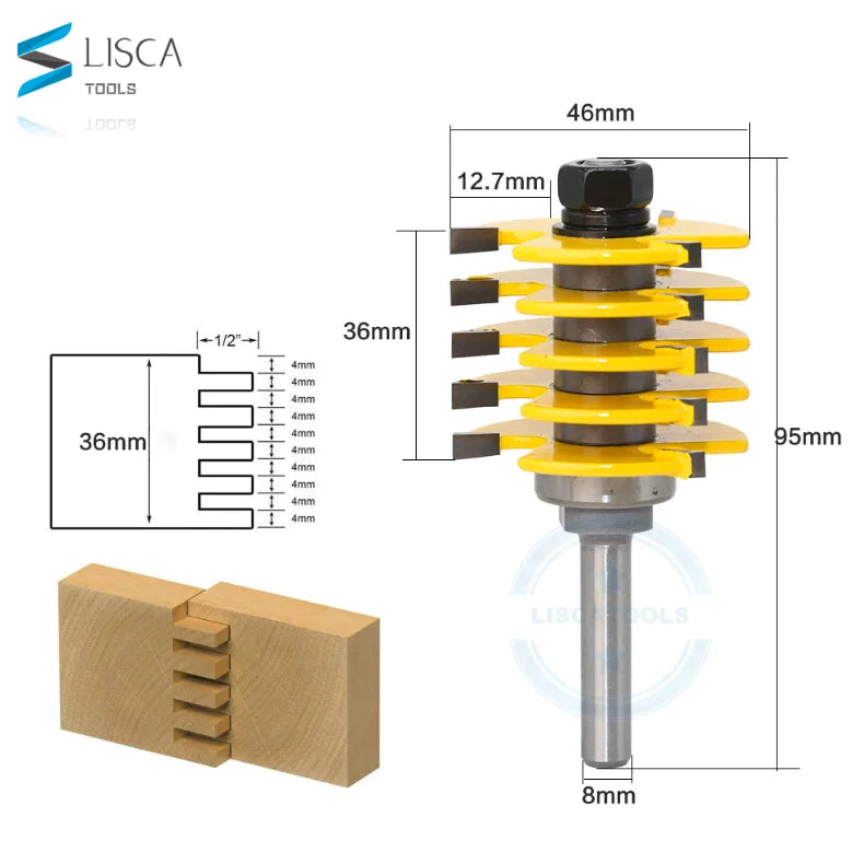 L-N069-11/2inch 8mm Shank Brand New High Quality Adjustable Finger Joint Router Bit Grade Use in Router