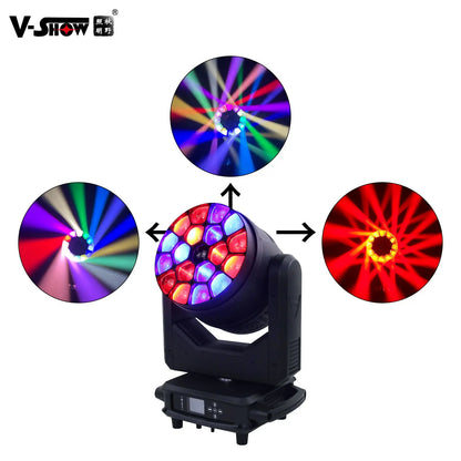 Shipping From USA VSHOW R1940L Big Bee 19pcs 40w Wash RGB Moving Head Light High Power LED Wash Moving Head for Dj Concert