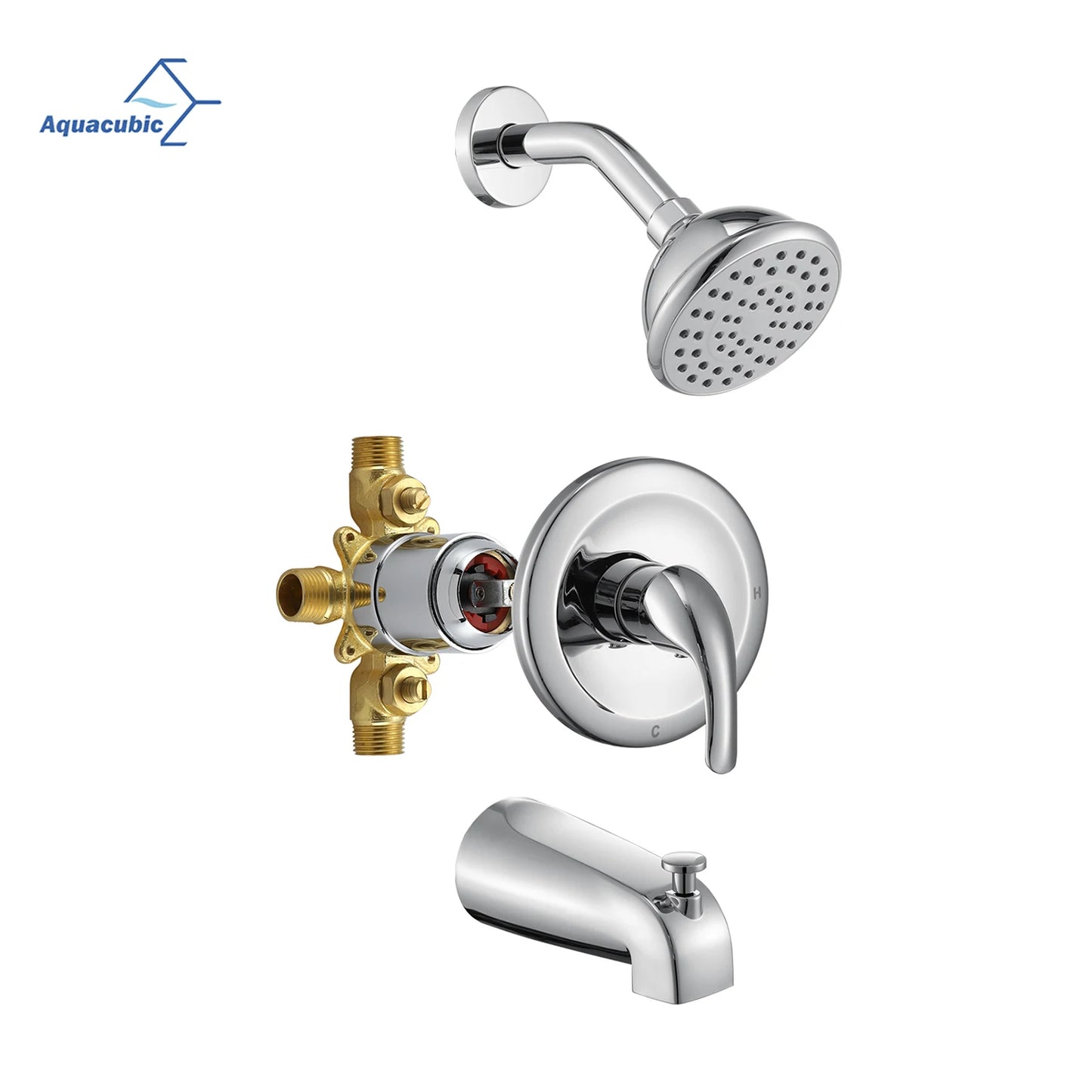USA Free Shipping CUPC Pressure Balance Concealed Shower and Tub Faucet Set with Tub Spout