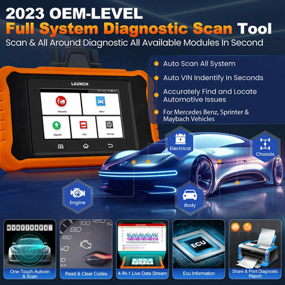 USA EU Warehouse 2025 LAUNCH Creader Elite 2.0 for Mercedes Benz All System OBD2 Diagnostic Tool Auto Code Reader