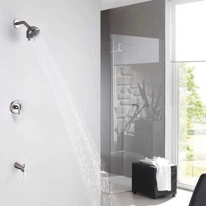 US Warehouse Wall Mounted Rainfall Bath & Shower Set with Pressure Balance Valve and Tub Spout