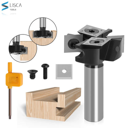 L-N258 1PC 4 Flutes Wood Router Bit with Milling Cutter Cemented Carbide Woodworking Bits Insert-Style Spoilboard Indexable