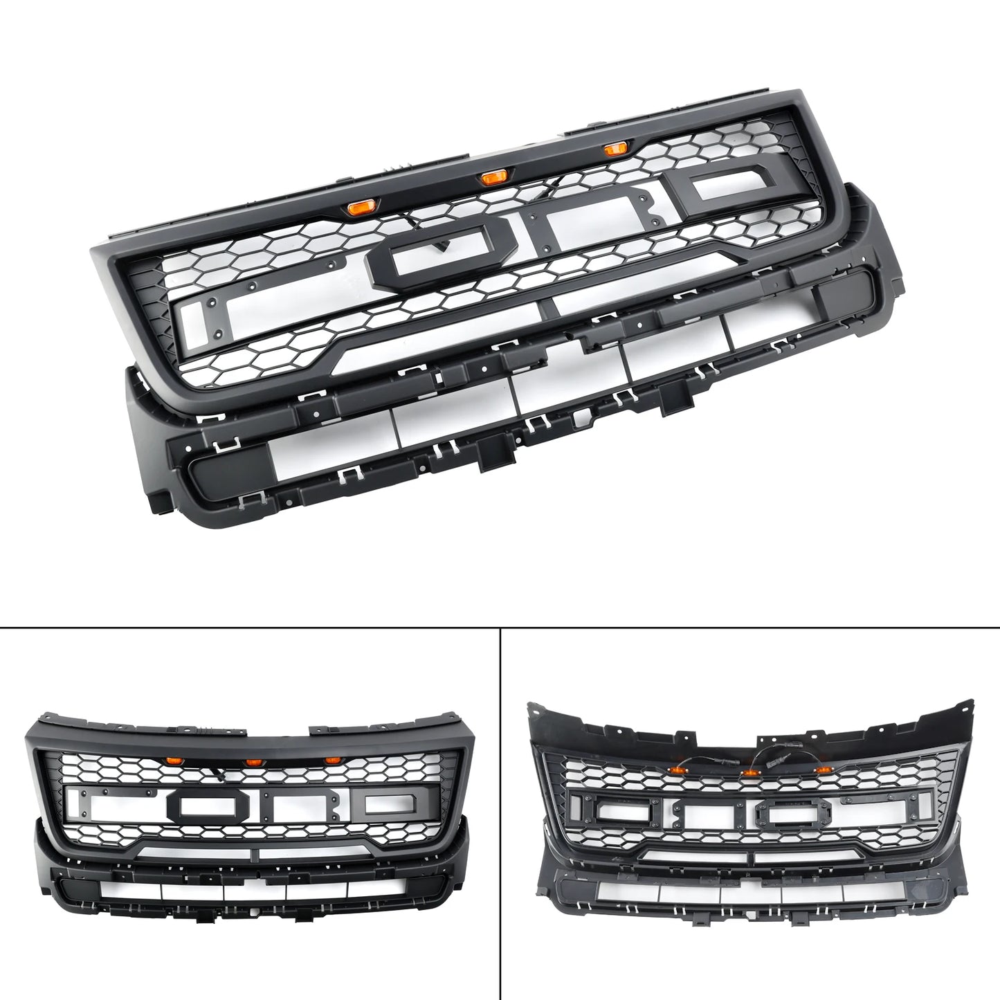 Front Upper Bumper Grille Grill for Ford Explorer 2016-2018 With Lights Letter