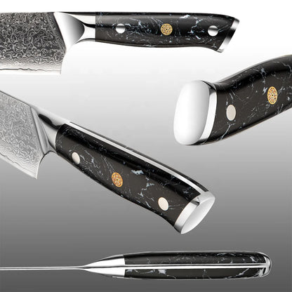 Luxury Turquoise Stone Handle Damascus Chef Knife Set Professional Chef Knife Set Japanese Chef Knife Set