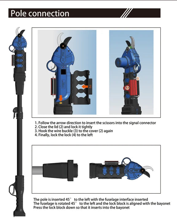8V Electrical Scissors, 25mm(0.98inch) Cutting Diameter USB Charged Pruning Shears, Electric Scissors for Garden Pruning Battery