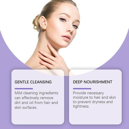 Jaysuing Lavender Shampoo & Shower Set Gently Cleans And Moisturizes Body, Skin And Scalp