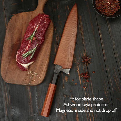 8inch Carbon Steel Hand Forged Chefs Knife