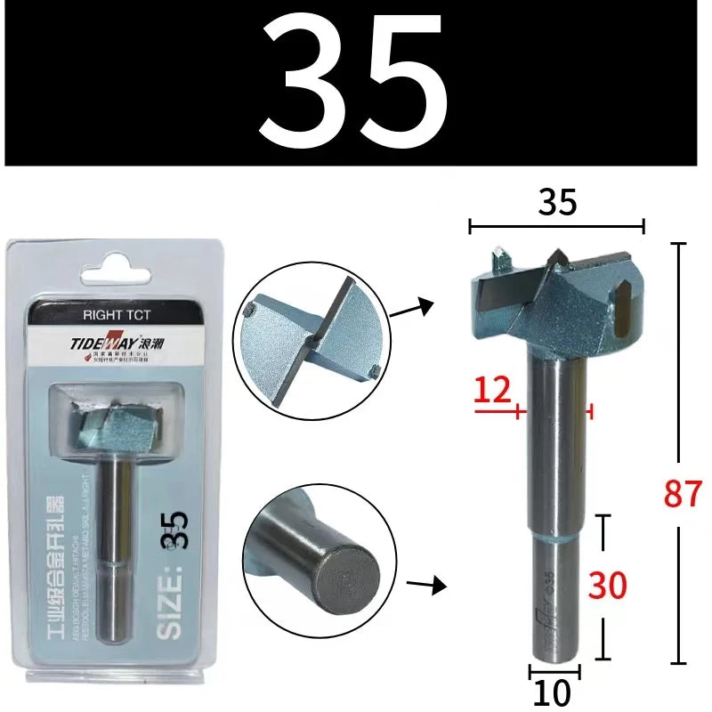 Tideway Industries Grade TCT Hole Saw Wood Hinge Drill Bit Carbide Tungsten Dole Drill, diameter - 65
