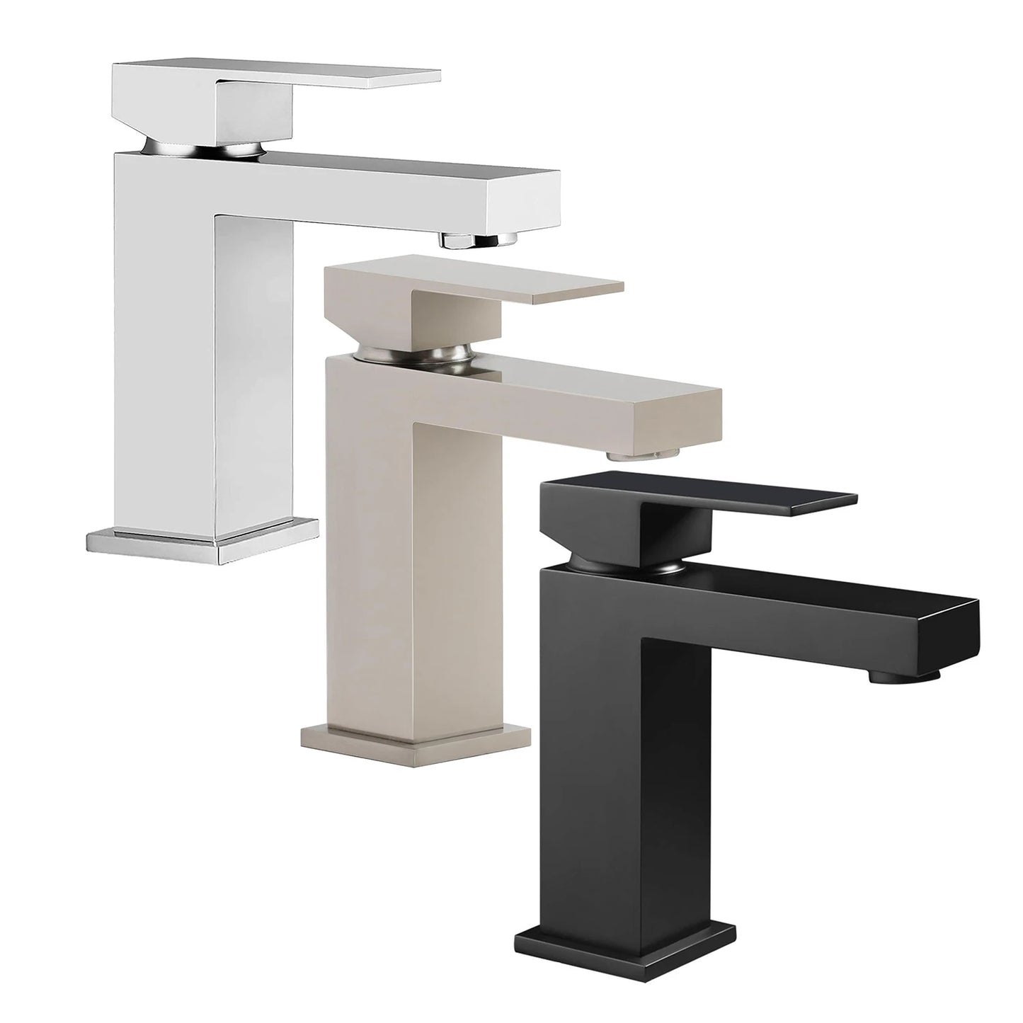 Modern UPC Brass Brushed Nickel Single Hole Bathroom Basin Faucet Ceramic Valve Core US Warehouse Mixers Taps