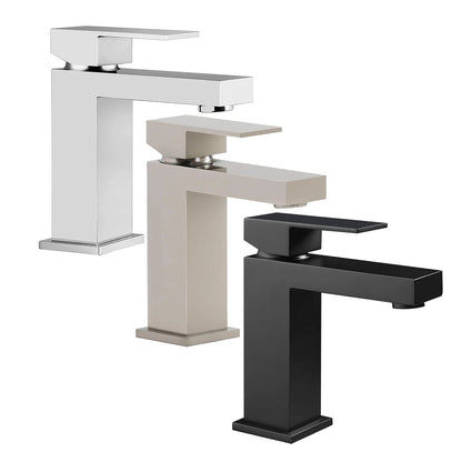 Modern UPC Brass Brushed Nickel Single Hole Bathroom Basin Faucet Ceramic Valve Core US Warehouse Mixers Taps