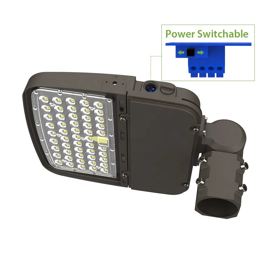 100-277V Power Selectable Aluminium Die Casting 100W 150W 240W IP66 Outdoor Exterior Road LED Pole Light With Photocell