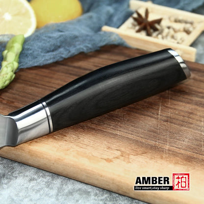 Black Handle 4116 Carbon Steel 3pcs Knife Set