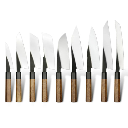 Yang Jiang Stainless Steel Knife 440c 9 Pcs Knives Set with Premium Nautral Olive Wood Handle