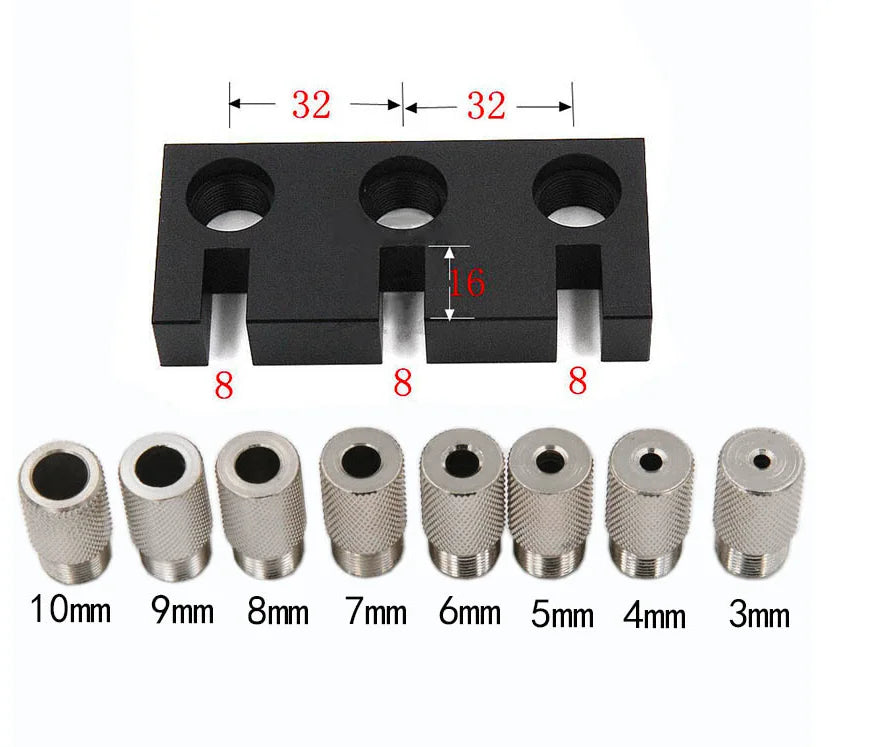 L-HT126 3/4/5/6/7/8/9/10mm Drill Bit 3 in 1 Log Tenon Hole Punch Locator Jig Woodworking hole opener DIY tools
