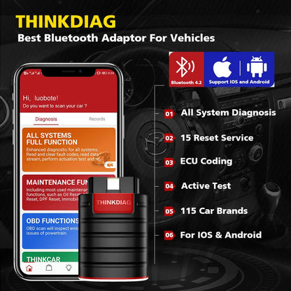 2025 Thinkdiag PK As Easydiag Full System OBD2 Diagnostic Tool Think Easy Diag OBDII Code Reader 16 Reset Services