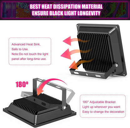 LED BLACK LIGHT Us Stock 80w 100w Backyard Weeding Dj Nightclub House Disco Party Led Flashing Stage Lights