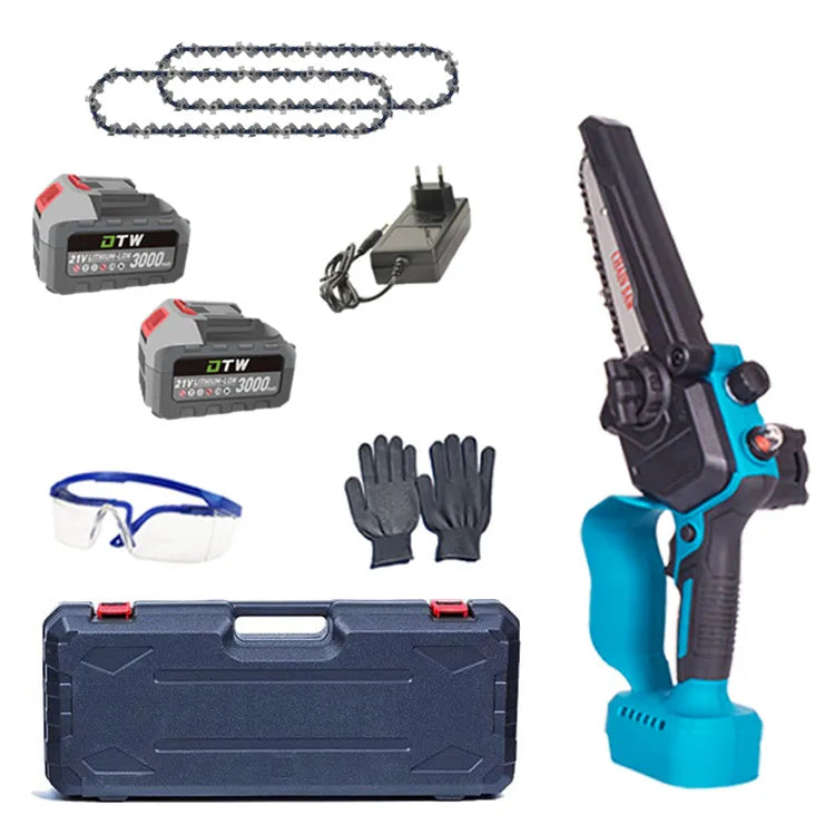 DTWA2-0047 Factory Direct 6 Inch Electric Chain Saw Rechargeable Woodworking Mini Chainsaw