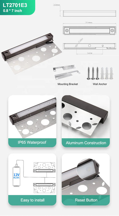 USA Warehouse Low Voltage IP65 Waterproof Adjustable CCT Rgbw BT Smart 12V Retaining Wall 7 Inch Led Paver Hardscape Light