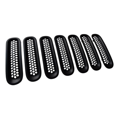 US Stock Clip-in Mesh Grille Insert - Matte Black for 2007-2015 Jeep Wrangler JK