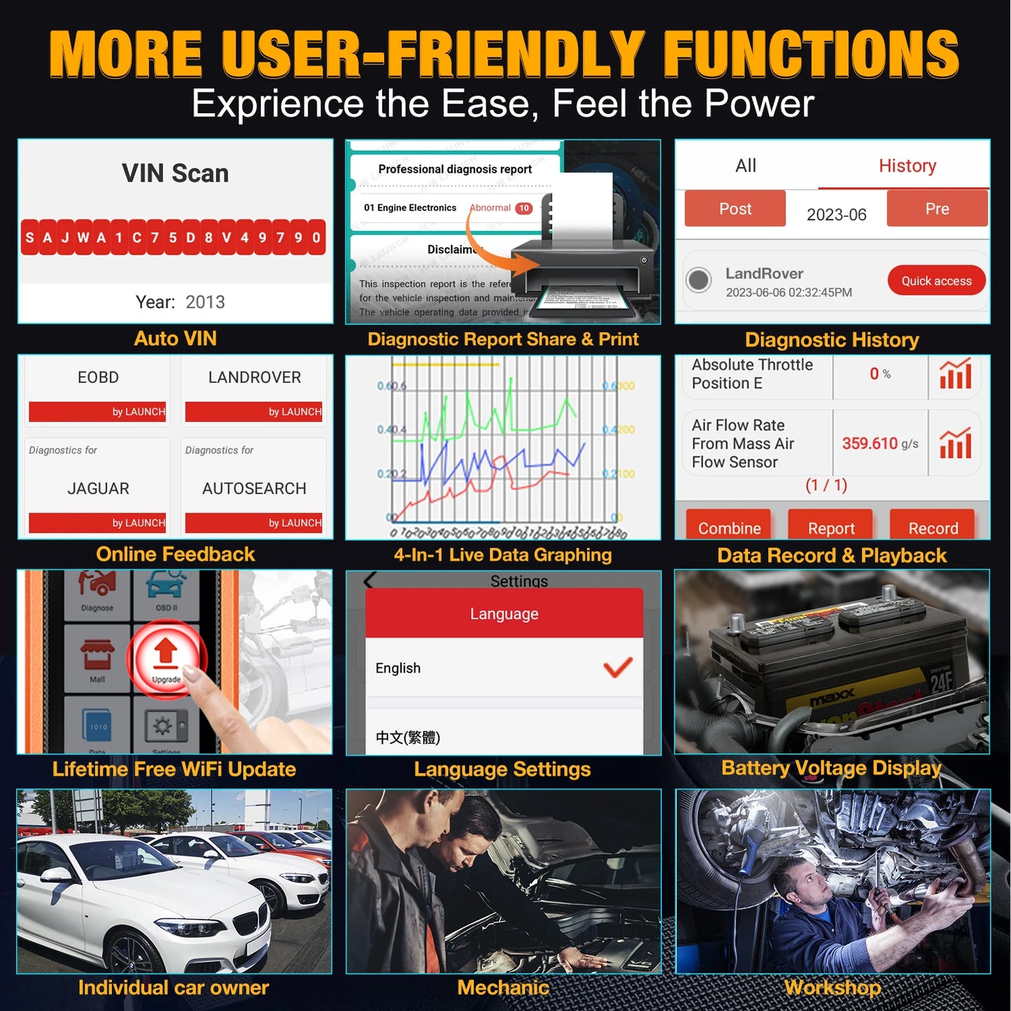 2025 Original Launch CRE Elite for Land Rover Jaguar Obd2 Scanner Auto Diagnostic Tool All Service Lifetime Free Update