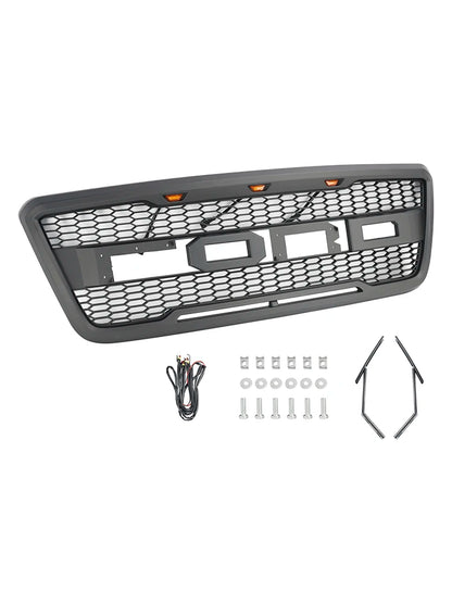 For Ford F150 2004-2008 Grill Raptor Style Front Grille with LED Light and Letter USA Stock Fast Delivery Car Grille