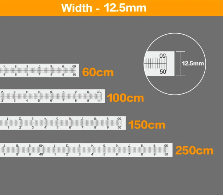 L-HT127 WNew Stainless Steel Laser Scale Self Adhesive Miter Saw Track Tape Measure Backing Metric Steel Ruler Tape Measurements