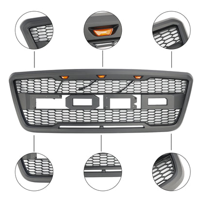 For Ford F150 2004-2008 Grill Raptor Style Front Grille with LED Light and Letter USA Stock Fast Delivery Car Grille