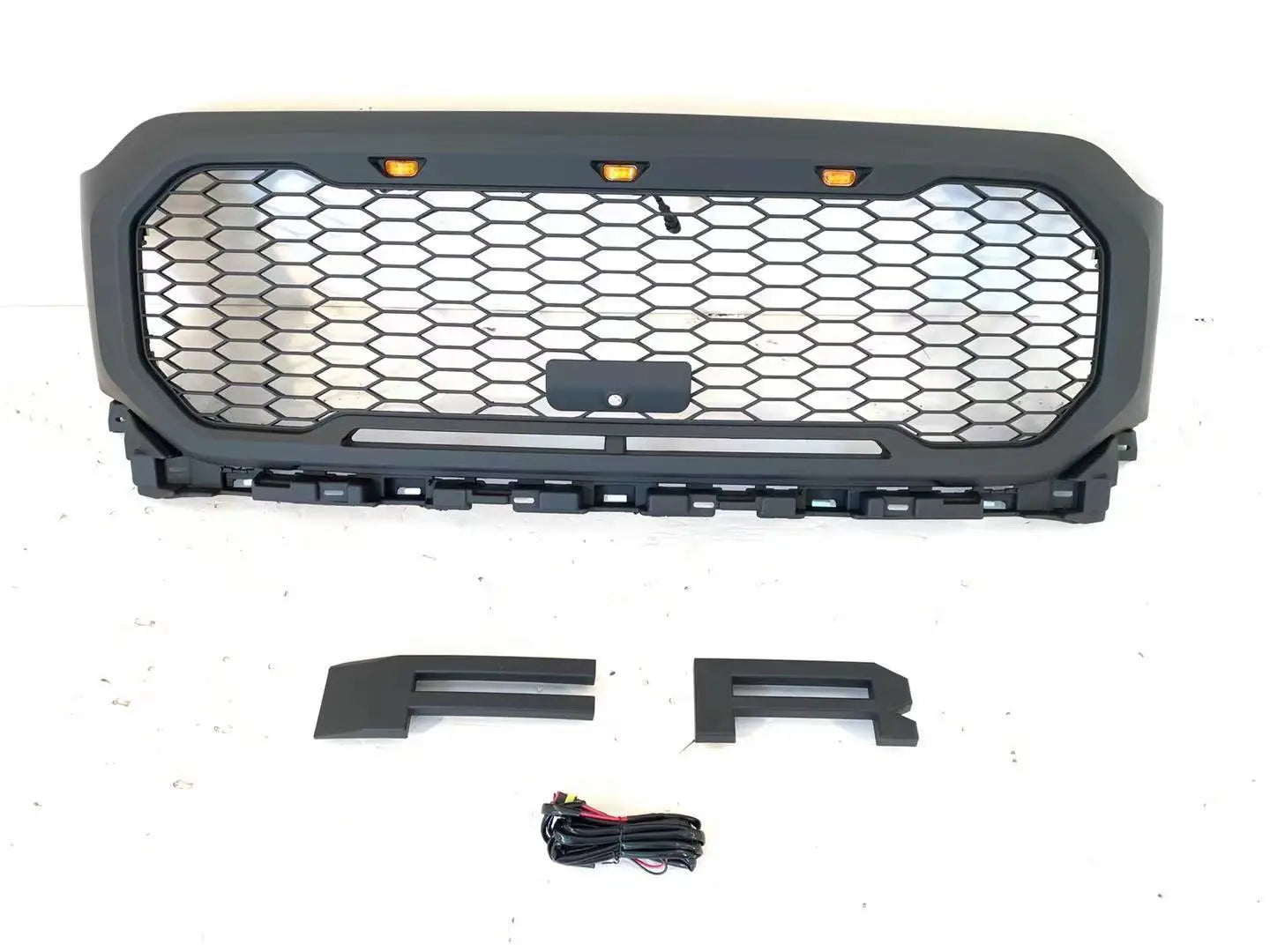 2021Matte Black Front Grill Raptor Style W/LED Amber Fit for Ford F150