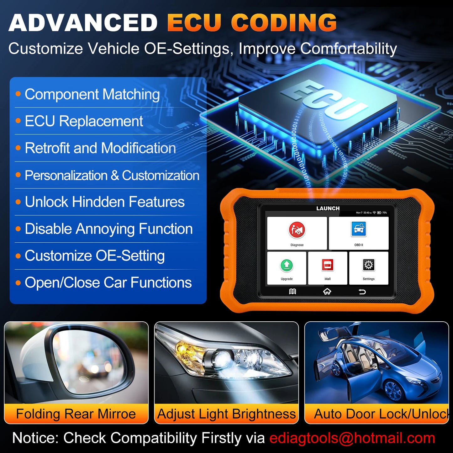 2025 LAUNCH Creader Elite V2.0 Fit for Toyota Lexus Bi-Directional Scan Tool OBD2 Free Update