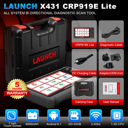 2025 New Launch CRP919E Llite Bi-directional Scan Tool With FCA AutoAuth All System OBD2 Diagnostic Tool