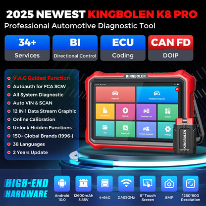 2025 New K8 PRO Full System Car Diagnostic Tool Bidirectional Control OBD2 Auto Scanner Lifetime Free Update