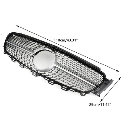 Diamond Silver Border Front Grille Grill for Mercedes Benz W213 E300 E400 2016-2019