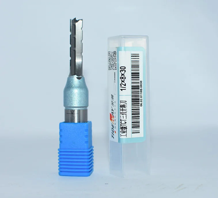 Tideway Industrial Grade TCT 3 Flute 1/2 Inch Shank Straight Milling Cutter Tungsten Carbide End Mill for Woodworking