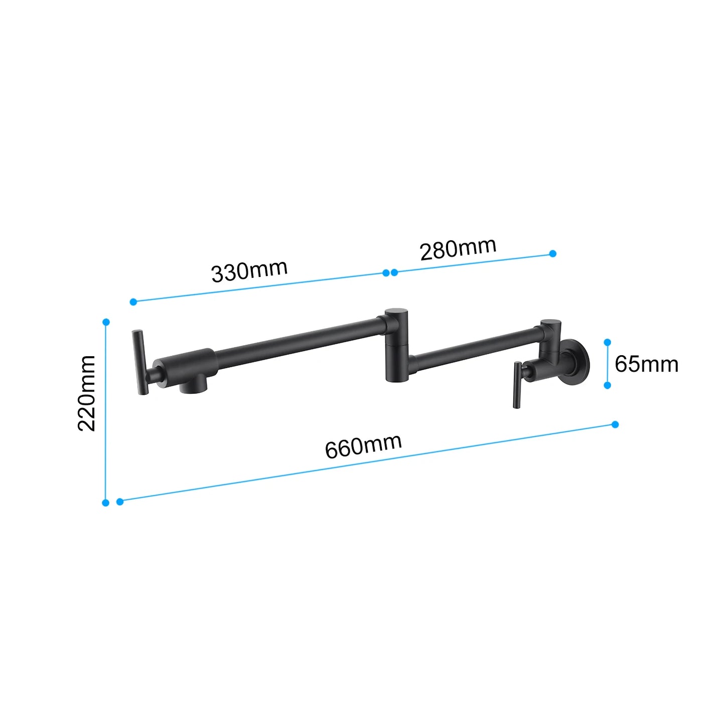 Modern Single-Handle Antique Brass Kitchen Faucet Folded Pot Filler with Solid Ceramic Valve Core Single-Hole Mounting