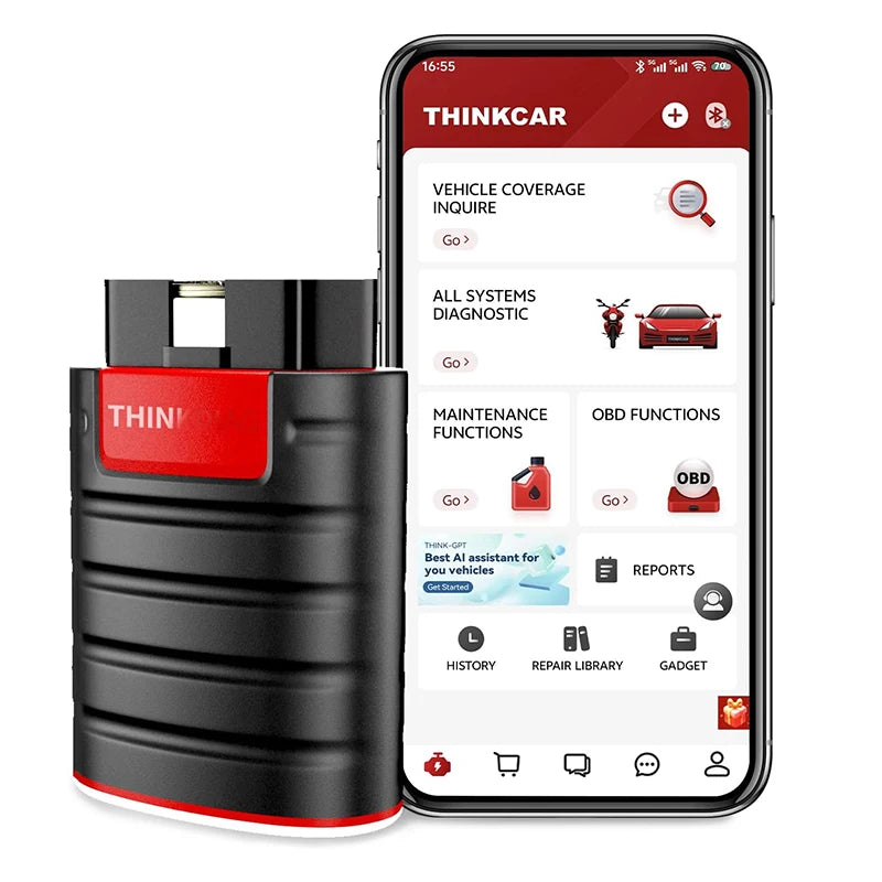 2025 Thinkdiag Hot Version Full System All Car 16 Reset Service OBD2 Diagnostic Tool ECU Coding Active Test 1 Year Free