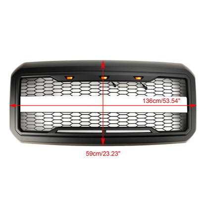 Front Bumper Grill Grille W/ LED for Ford F250 F350 F450 F550 2011-2016 Super Duty With Letter US Stock Free Shipping