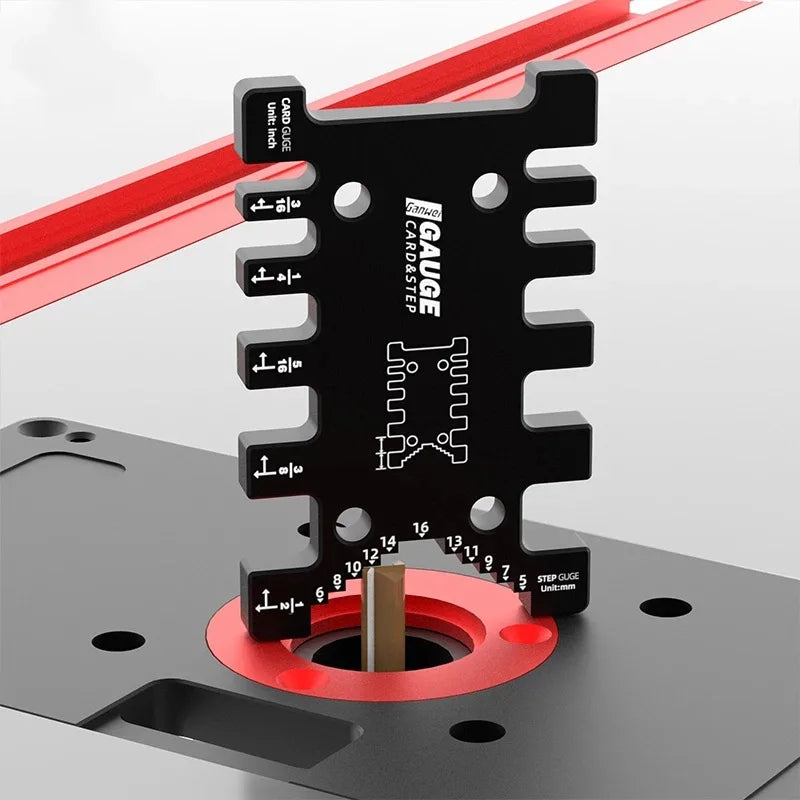 L-HT147 Woodworking Tenon Gauge Caliper Height Gauge Metric/Inch Tenon Cutter for Saw Router Table Machine DIY Carpentry Tools