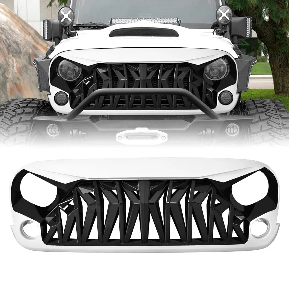 US Warehouse Stock Grille for jeep wrangler Jk Bumper 2007-2018 Factory Shark Grille