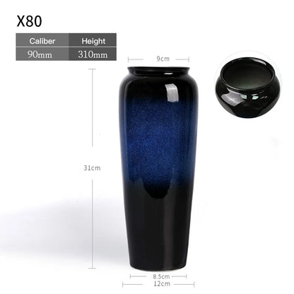 Ceramic Vase Chinese Style Tabletop Vase Decoration Living Room Flower Arrangement Flower Art Decoration Jewelry Home