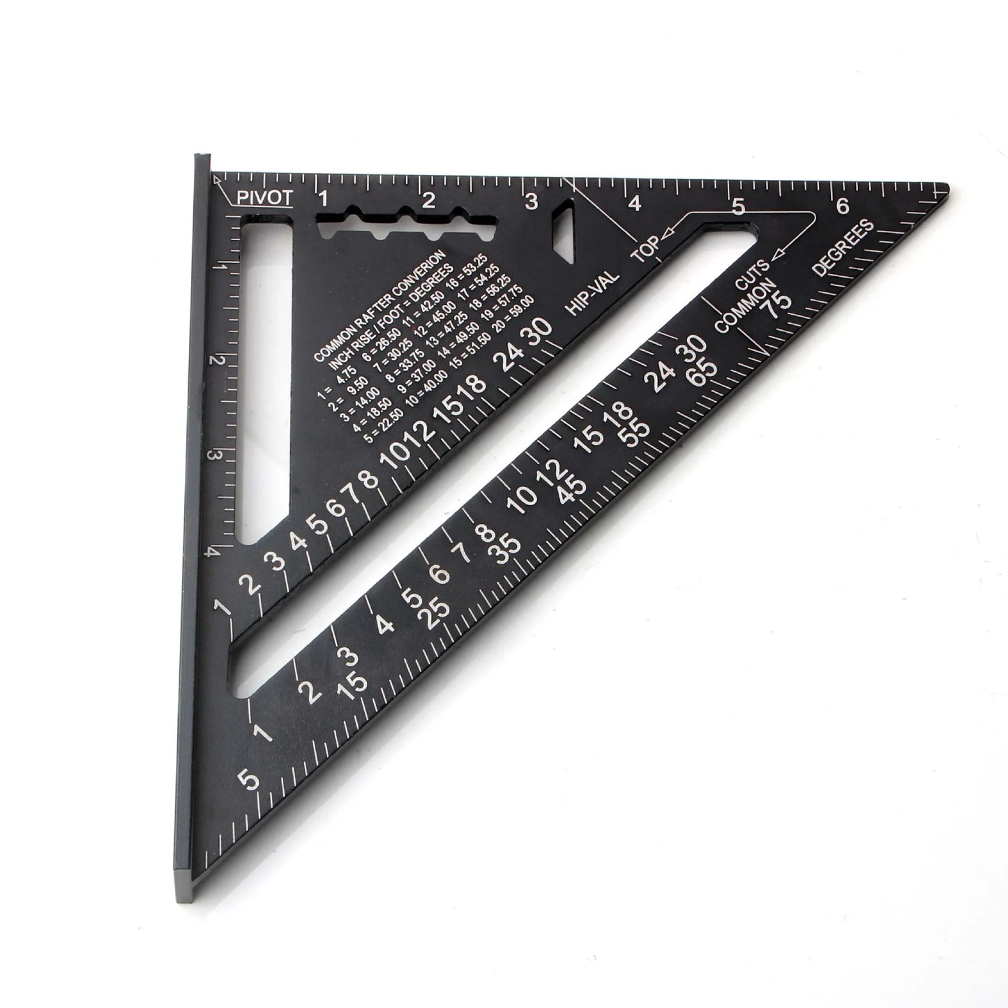L-HT102 Triangle Ruler 7 Inch Aluminum Alloy Metric Angle Carpenter Measurement Ruler Woodworking Tools Measuring