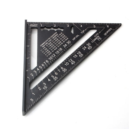 L-HT102 Triangle Ruler 7 Inch Aluminum Alloy Metric Angle Carpenter Measurement Ruler Woodworking Tools Measuring