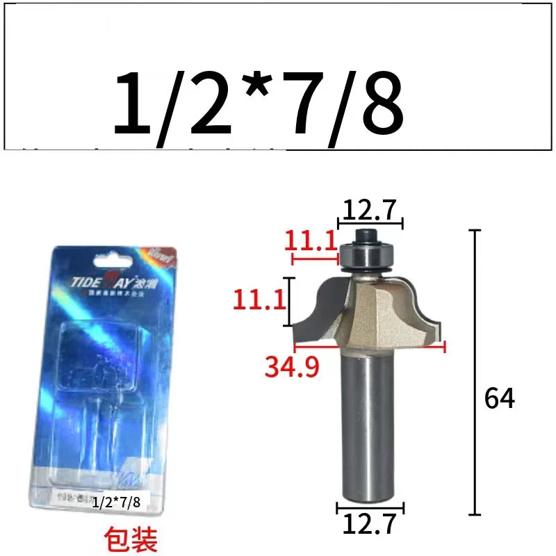 Tideway Professional Grade 1/4 1/2 Shank Roman Ogee Bit Woodworking Molding Line Router Bit End Mill Cutter