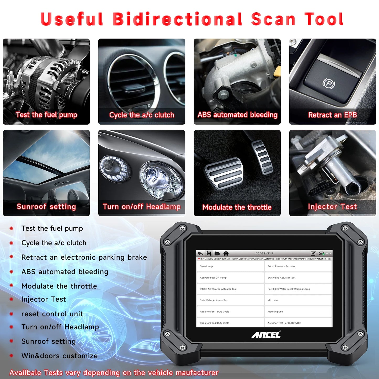 2025 ANCEL V6 PRO OBD2 Car Diagnostic Scanner Bi-Directional IMMO Keys Active Test Non Local Warehouse Bluetooth Code Reader